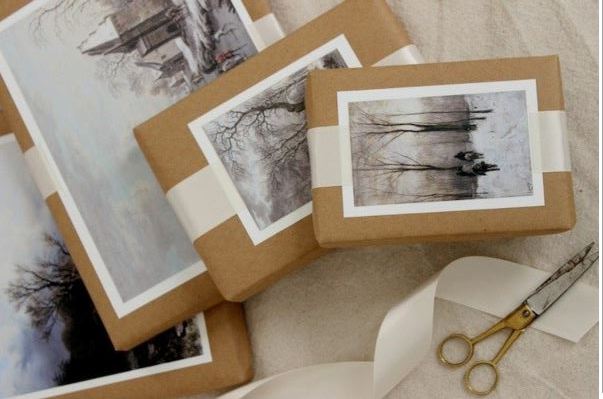 Créez votre emballage cadeau photo personnalisé façon kraft en noir et blanc