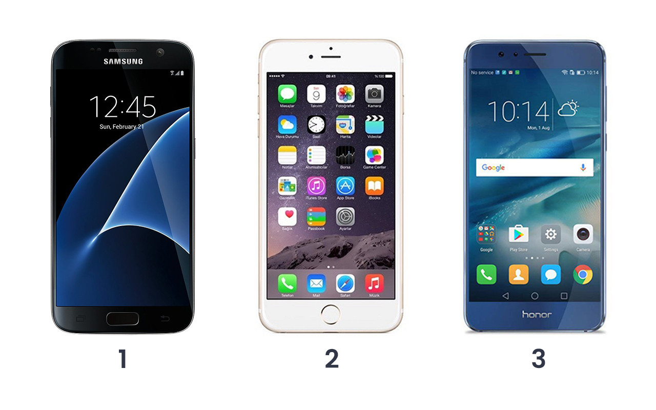 Quel martphone ? iPhone 7 VS Samsung Galaxy S7 VS Honor 8