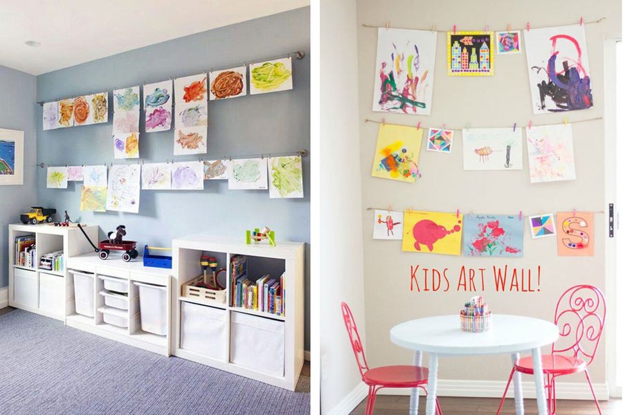 Dessins d'enfants comme décoration d'une pièce ou appartement