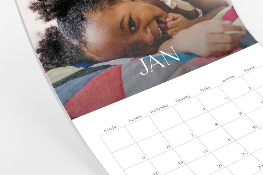 Un calendrier photo personnalisé, montrant la différence.