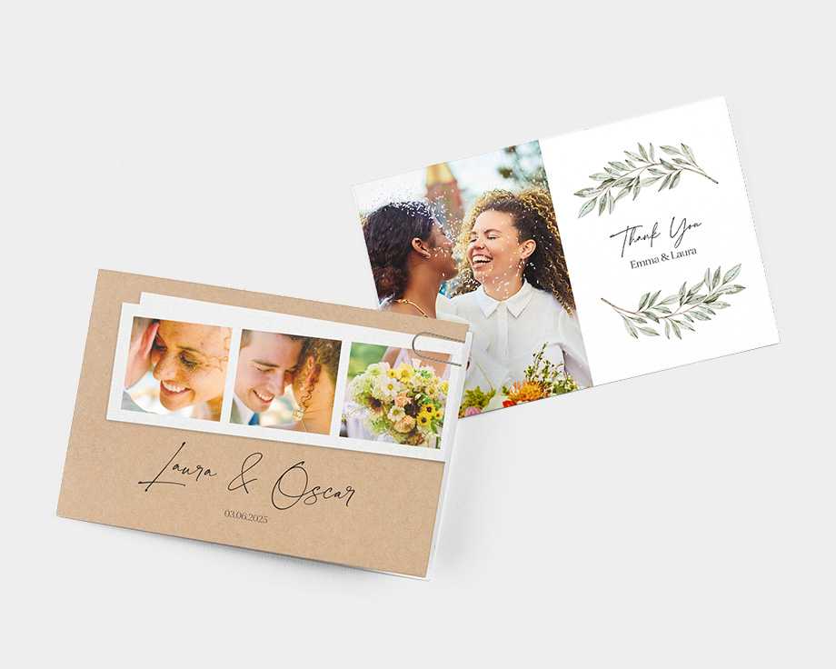 Cartes de remerciement mariage