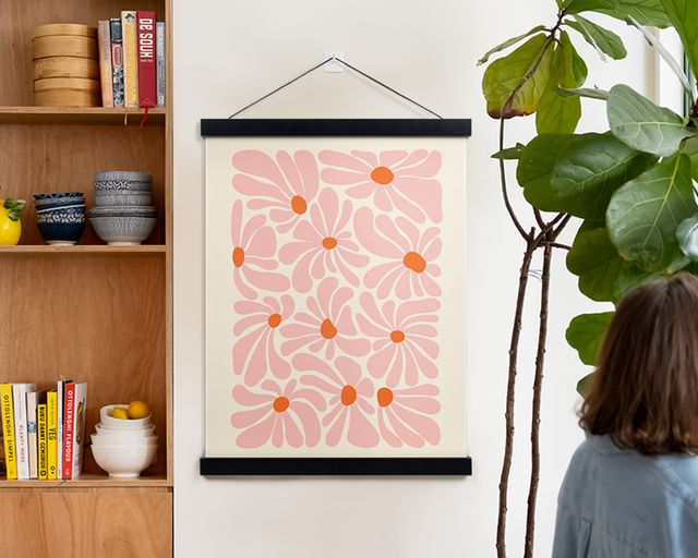 Poster photo d'une œuvre d'art florale abstraite.