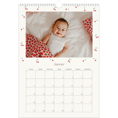 A3 Calendrier annuel — Cerise sur le bonheur [Janvier]