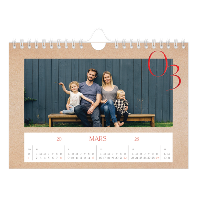 Calendrier photo A5 — Touches de rouge [Mars]