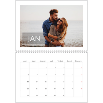 Calendrier photo A4 double — Date superposée
