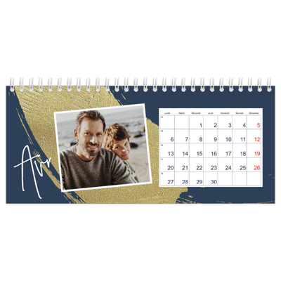 Calendrier de bureau — Coup de pinceau doré [Avril]