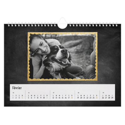 Calendrier photo A4 — Paillete et ardoise [Février]