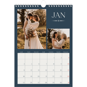 Calendrier photo A4 — Ardoise et sérifs