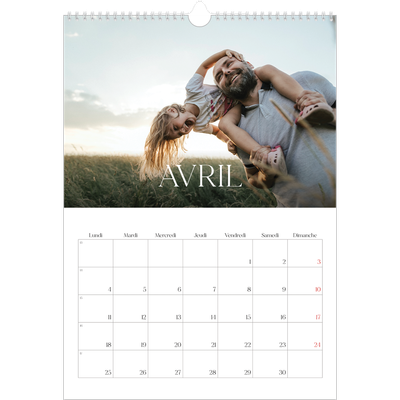 A3 Calendrier annuel — Douze jolis mois [Avril]