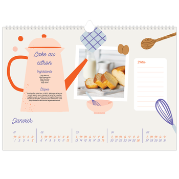 Calendrier photo A3 — Une année de recettes