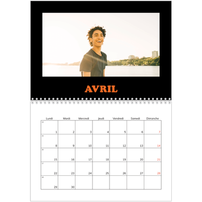Calendrier photo A4 double (30 x 40 cm) — Fun Typo [Avril]