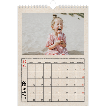 Calendrier photo A4 — Craft effet tampon