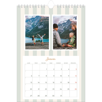 Calendrier photo A4 — Lettrages et rayures