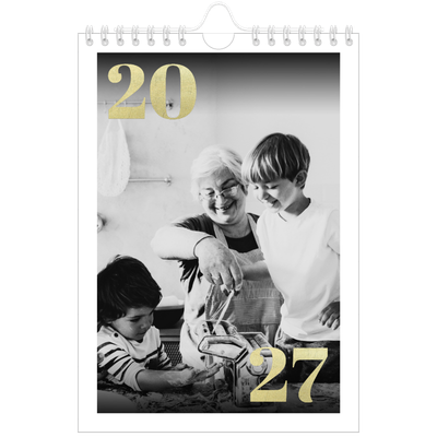 Calendrier photo A5 — Larges numéros brillants [couverture]