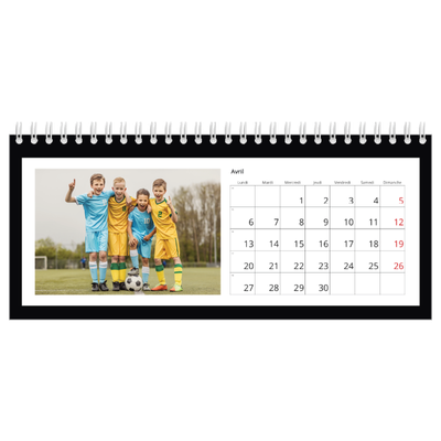 Calendrier de bureau — Cadre noir [Avril]