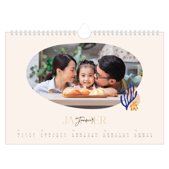 Calendrier photo A4 — Coraux minimalistes