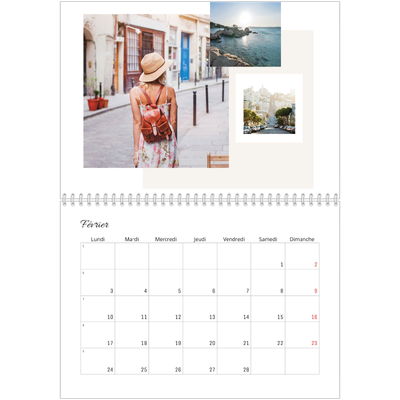 Calendrier photo A4 double (30 x 40 cm) — Tons neutres [Février]