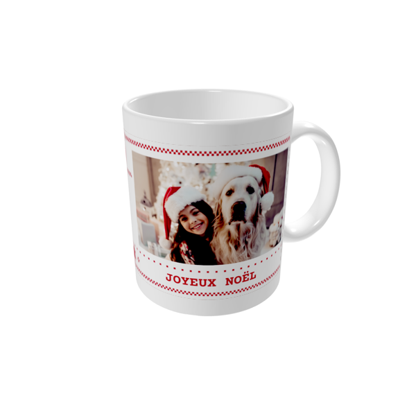 Mug personnalisé — Noël pixelisé rouge