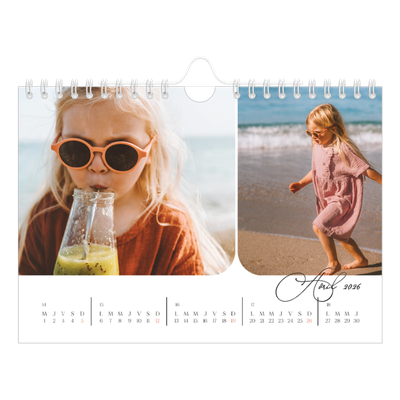 Calendrier photo A5 — Instantanés et calligraphie [Avril]