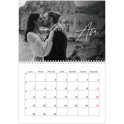 Calendrier photo A4 double (30 x 40 cm) — Écriture élégante [Avril]