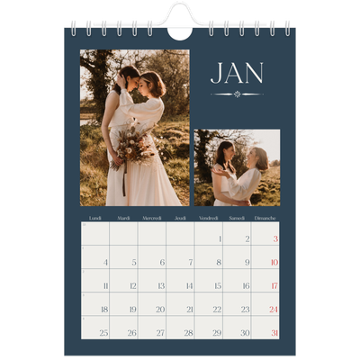 Calendrier photo A5 — Ardoise et sérifs [Janvier]