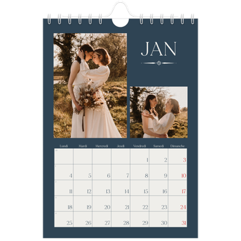 Calendrier photo A5 — Ardoise et sérifs