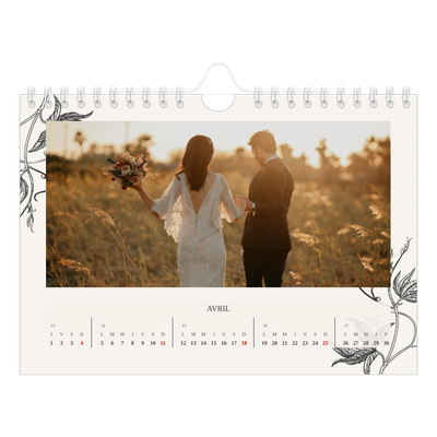 Calendrier photo A5 — Encre & lierre [Avril]