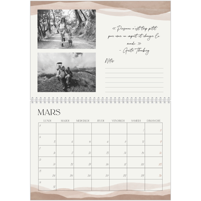 Calendrier photo A4 double (30 x 40 cm) — Citations inspirantes [Mars]
