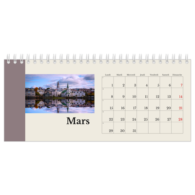 Calendrier de bureau — Vues du monde [Mars]