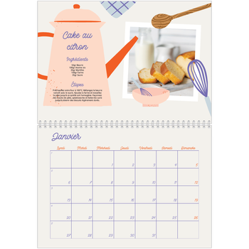 Calendrier photo A4 double — Une année de recettes