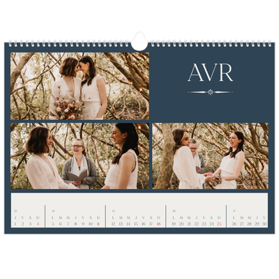 Calendrier photo A3 — Ardoise et sérifs [Avril]