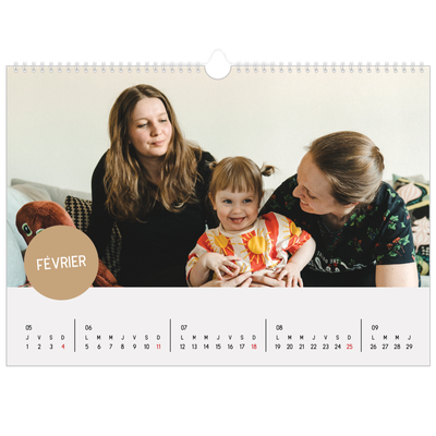 Calendrier photo A3 — Gommettes photo [Février]