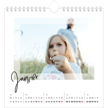 Calendrier photo carré — Cadre clair