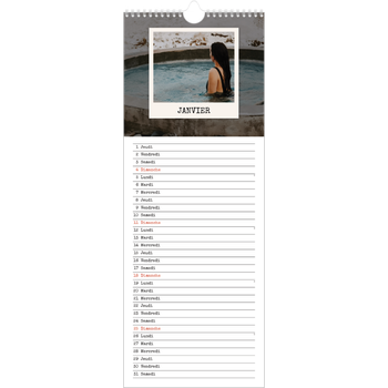 Calendrier mural long (15 x 40 cm) — L'édition portrait