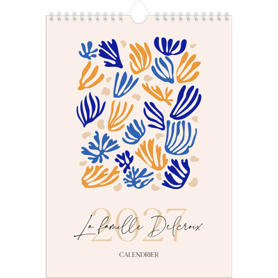 Calendrier photo A4 (20 x 30 cm) — Coraux minimalistes [couverture]