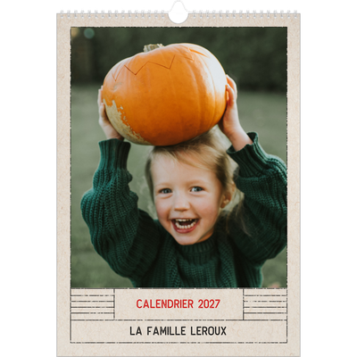 A3 Calendrier annuel — Craft effet tampon [couverture]