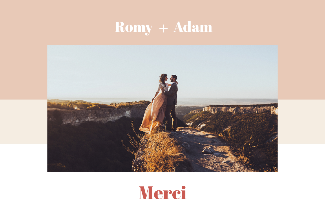 Carte de remerciement — Rayures pastel