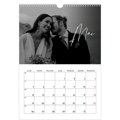 A3 Calendrier annuel — Écriture élégante [couverture]