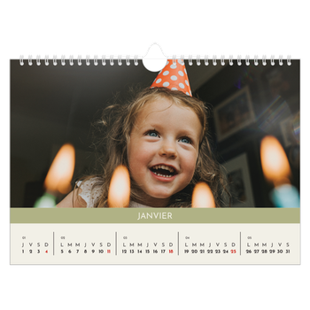 Calendrier photo A4 — Chapitres pastel