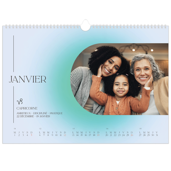 Calendrier photo A3 — Dégradé astrologique