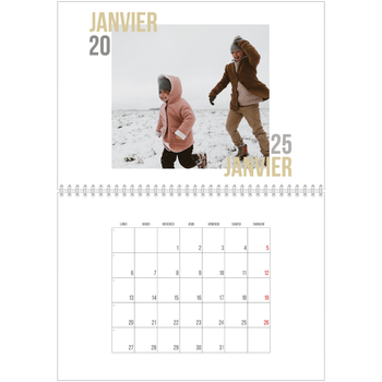 Calendrier photo A4 double — Type de couple