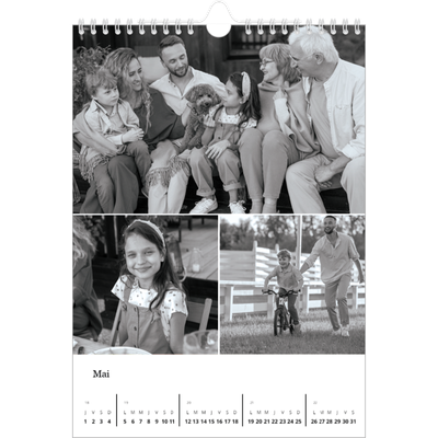 Calendrier photo A5 — Noir et blanc élégant [couverture]