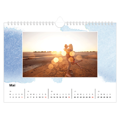 Calendrier photo A4 — Effet aquarelle [couverture]