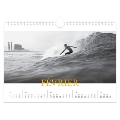 Calendrier photo A4 — Style héritage [Février]