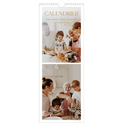 Calendrier mural long  — Large texte Doré [couverture]