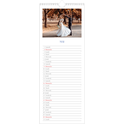 Calendrier mural long  — Classique cobalt [Mai]