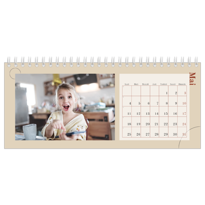 Calendrier de bureau — Texte asymétrique [couverture]