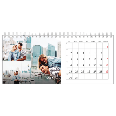 Calendrier de bureau — Superposition pinceau [Mars]