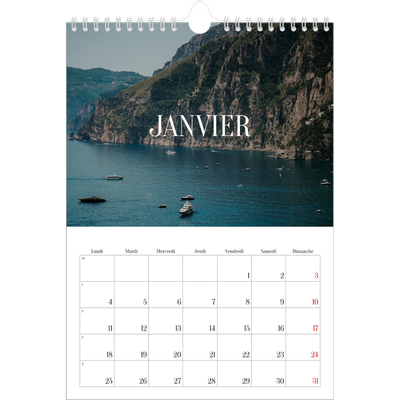 Calendrier photo A4 (20 x 30 cm) — Évasion sans fin [Janvier]