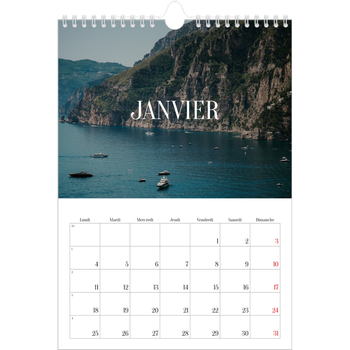 Calendrier photo A4 — Évasion sans fin